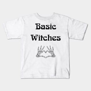 Basic Witches Skeleton Hands Heart Kids T-Shirt